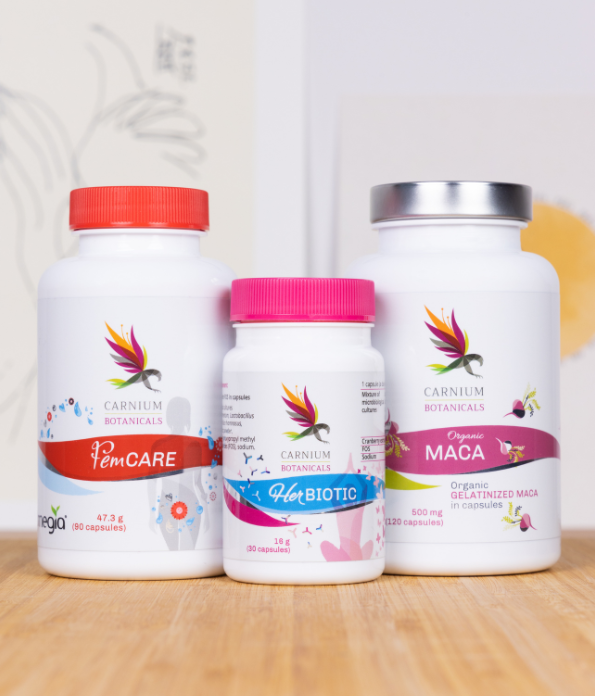 1x FemCARE + 1x Her Biotic + 1x Maca - 20% έκπτωση - Πακέτο για Γυναικεία Ορμονική Ισορροπία